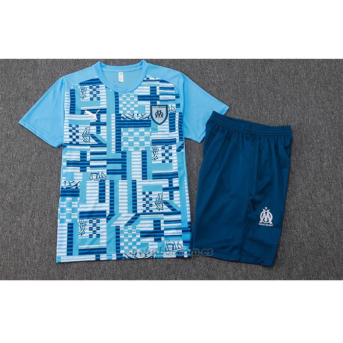 Chandal del Olympique Marsella Manga Corta 2024-2025 Azul - Pantalon Corto